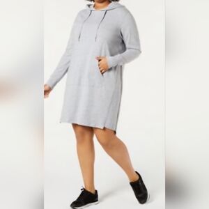 Calvin Klein XL Gray Hooded Sweatshirt Dress Casual Comfort Gymwear